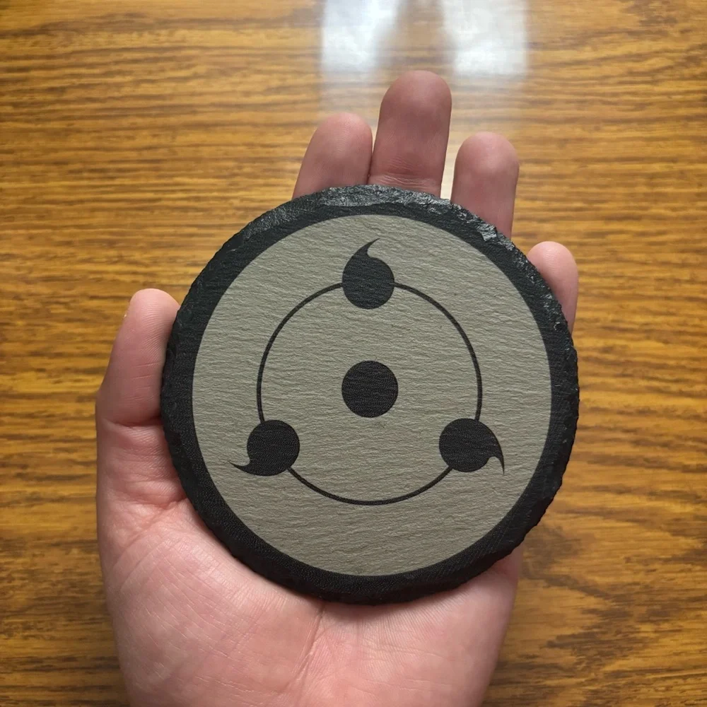 Naruto Sharingan Laser Engraved Slate Coaster
